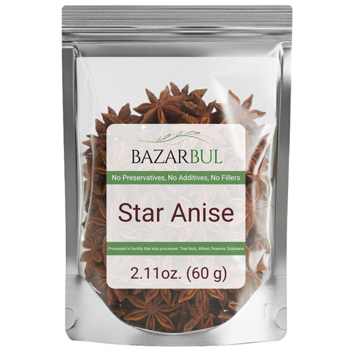 Authentic Whole Star Anise for Tea & Baking 2.11 Ounce - Bazarbul