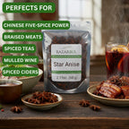 Authentic Whole Star Anise for Tea & Baking 2.11 Ounce - Bazarbul