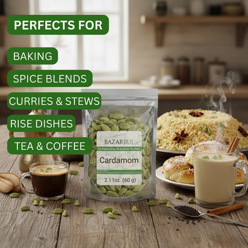 Cardamom Seeds Whole (2.11 Oz) 60g - Bazarbul