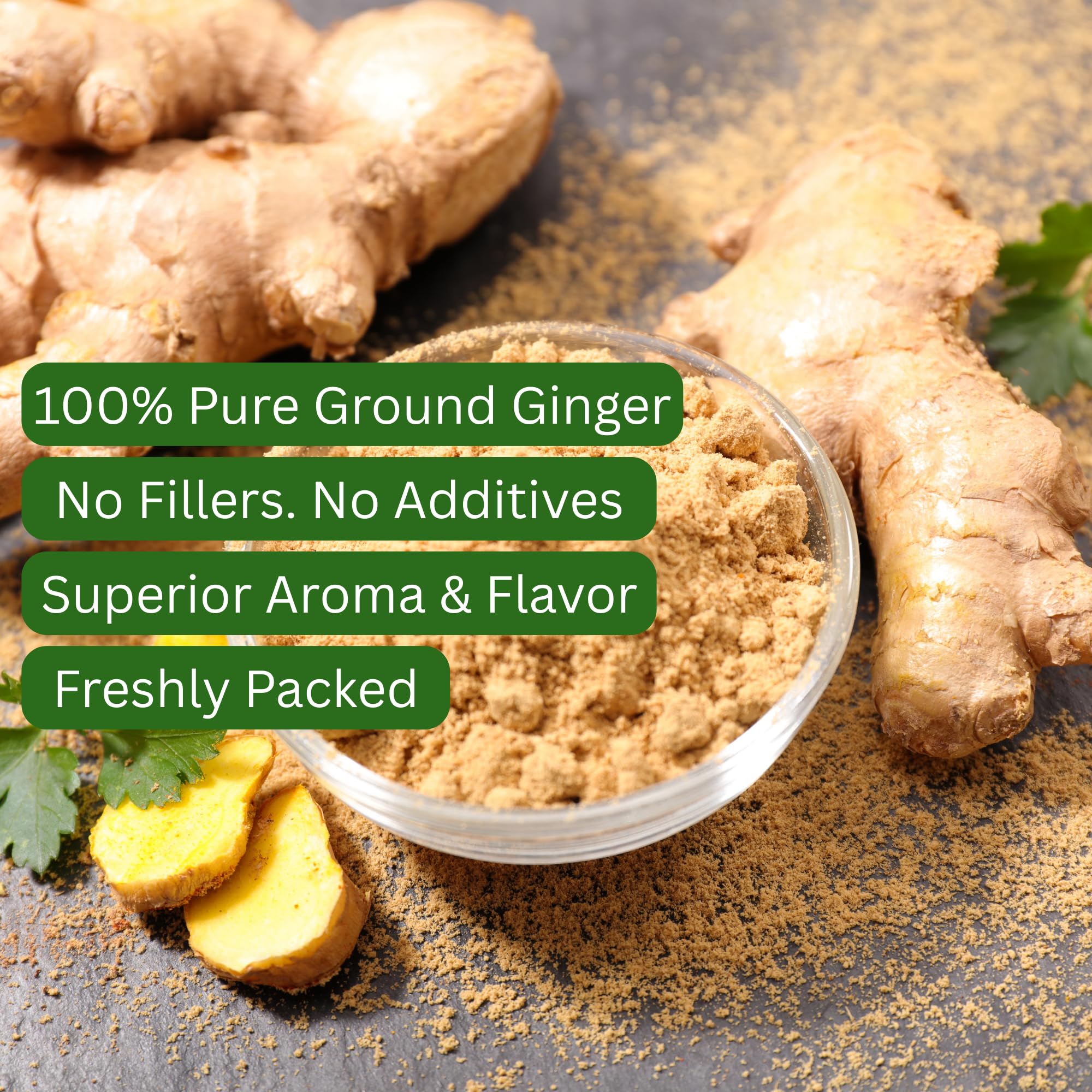 Ground Ginger Powder – 4oz Resealable Pouch - Bazarbul