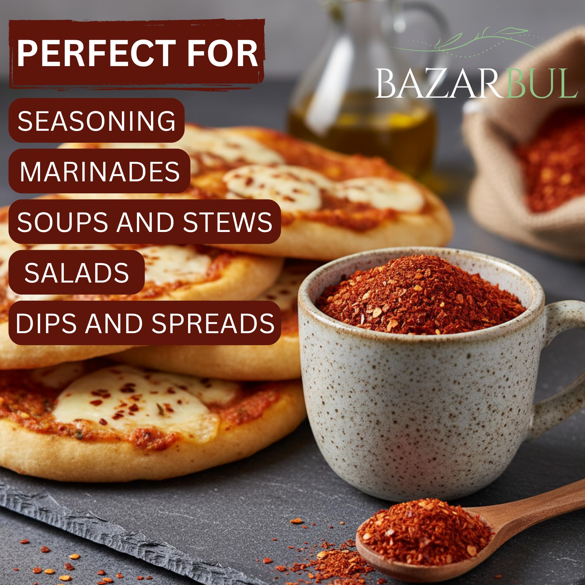 Premium Crushed Aleppo Pepper Flakes 4 Ounces - Bazarbul